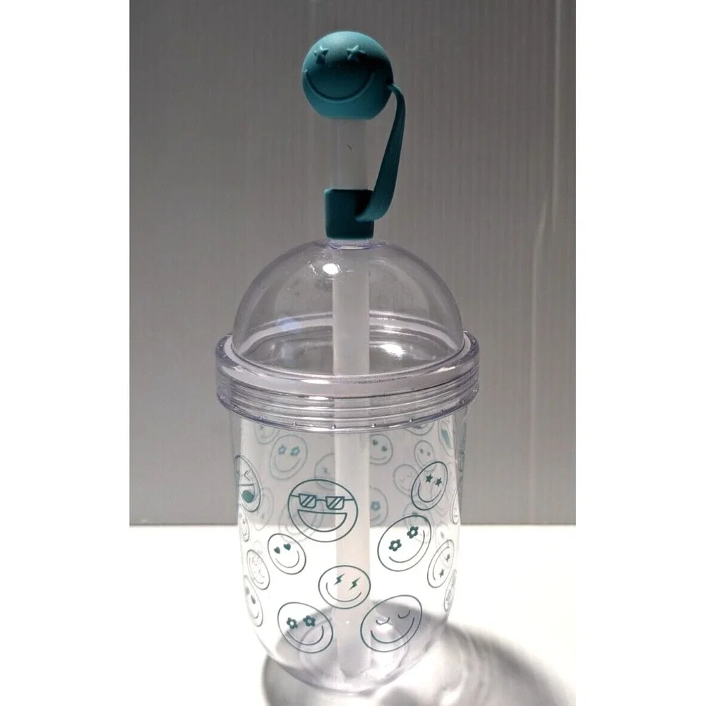 Target Bullseye's smile Tea Tumbler with Lid, Straw and Straw Topper 14 oz